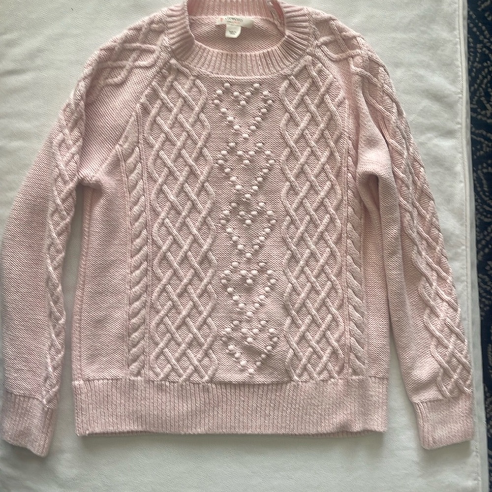 CREWCUTS Girls Pink Cotton Sweater Size 10-11